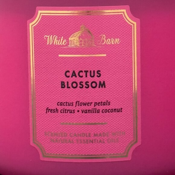 BBW Cactus Blossom White Barn Bath & Body Works 3 Wick Candle - Picture 3 of 10